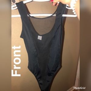 Black sexy mesh middle Leotard